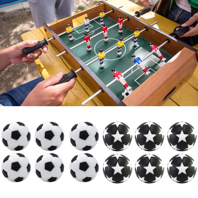 6 stk 32mm bordfodbold fodbold fodbold fodbold maskine tilbehør udskiftning mini sort og hvid bold børn indendørs spil