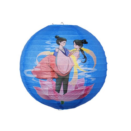 12inch 30cm Chinese Round Retro Paper Lantern Birthday Wedding Party Decor Craft DIY Creavtive Home Decoration Accessories: blue liulangzhinu