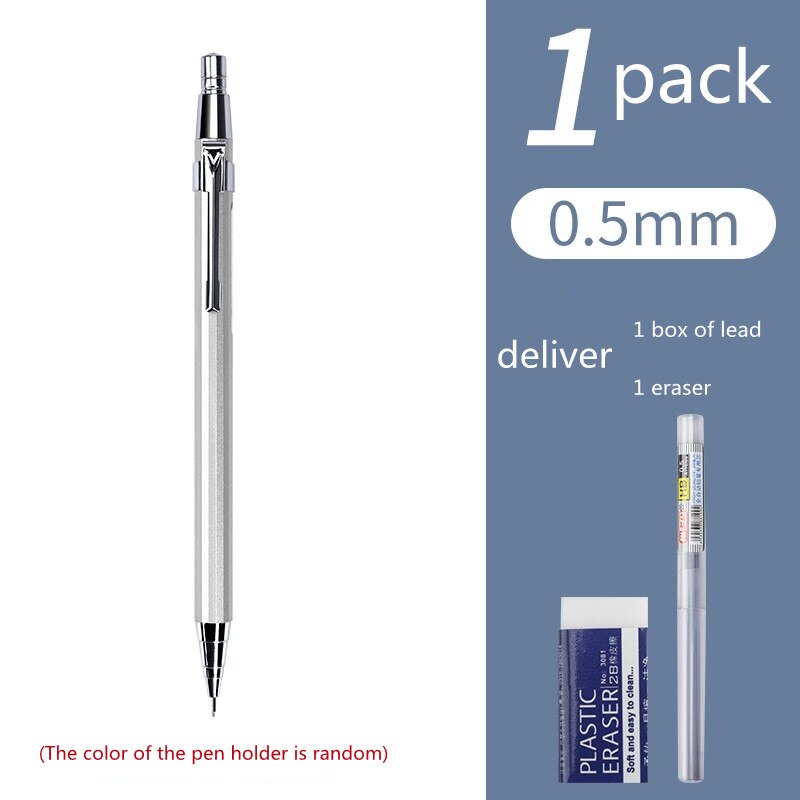 0.5/0.7MM Mechanical Pencil Set Mechanical Pencil Metal Pencil Push mechanical pencil 0.5 school supplies pencils mechanical: 1-0.5