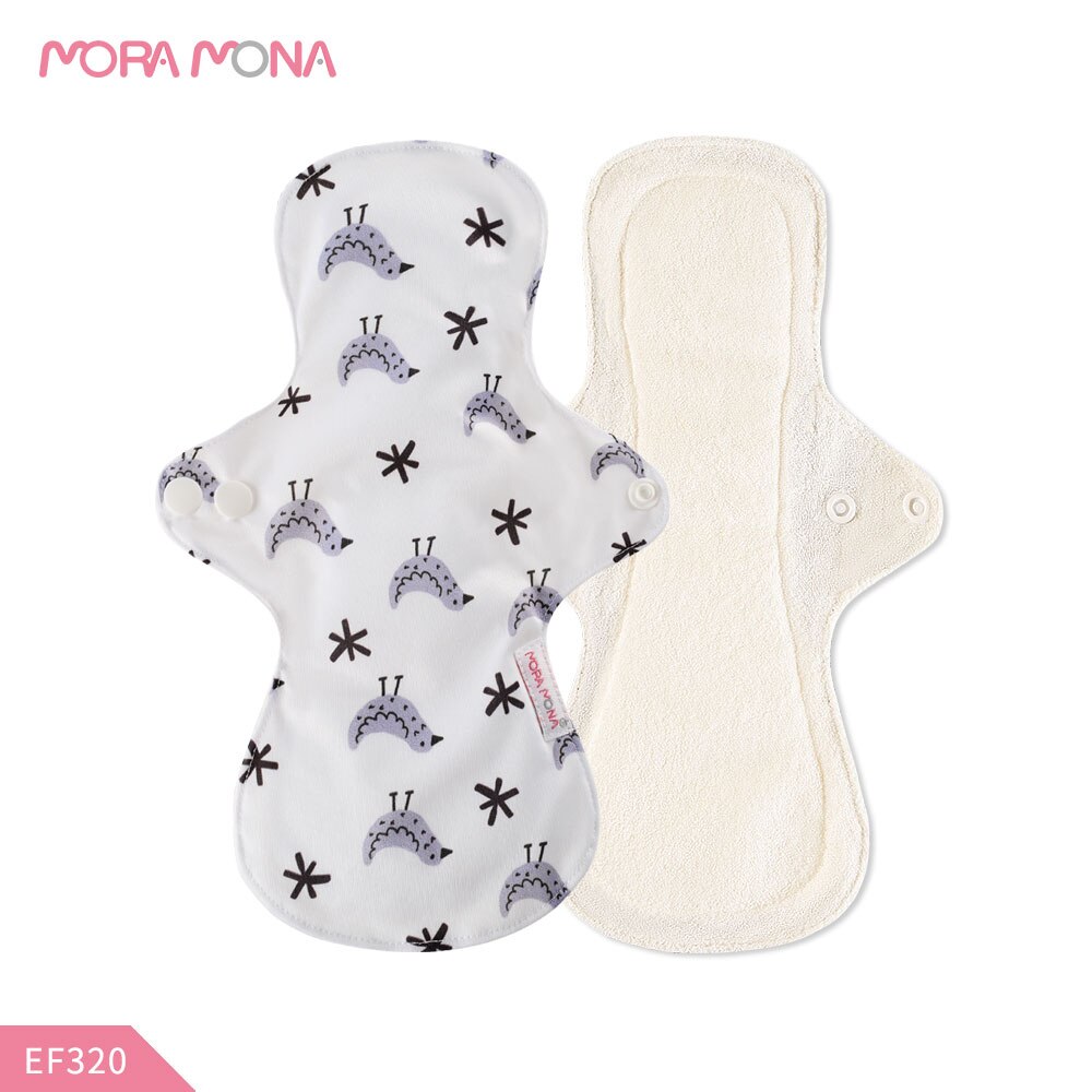 Mora Mona Reusable Menstrual Pad For Heavy Flow Large Size Breathable Women Cloth Pad 5 Pieces: EF320