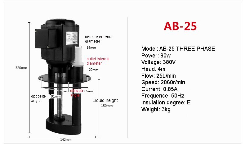 Hohe Effizienz Maschine Werkzeug Schleifer Pumpe Kühlmittel Pumpe Zirkulierende Öl Pumpe: AB25 380V