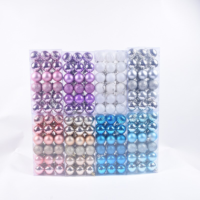 36 Pcs Gold Pink Champagne Red Metallic Christmas Balls Decor Christmas Tree Balls Xmas Decor For Home Year Balls