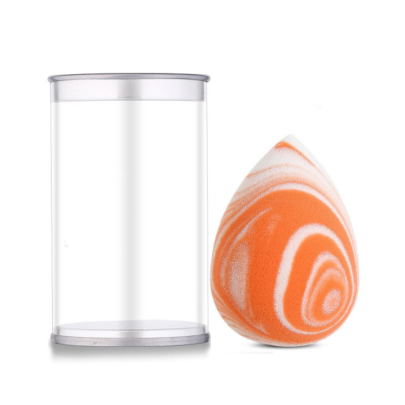 Makeup Foundation Sponge Makeup Cosmetic Puff Powder Smooth Beauty Cosmetic Makeup Sponge Marbling Blender Water Shape Puff: Salmon Water-drop