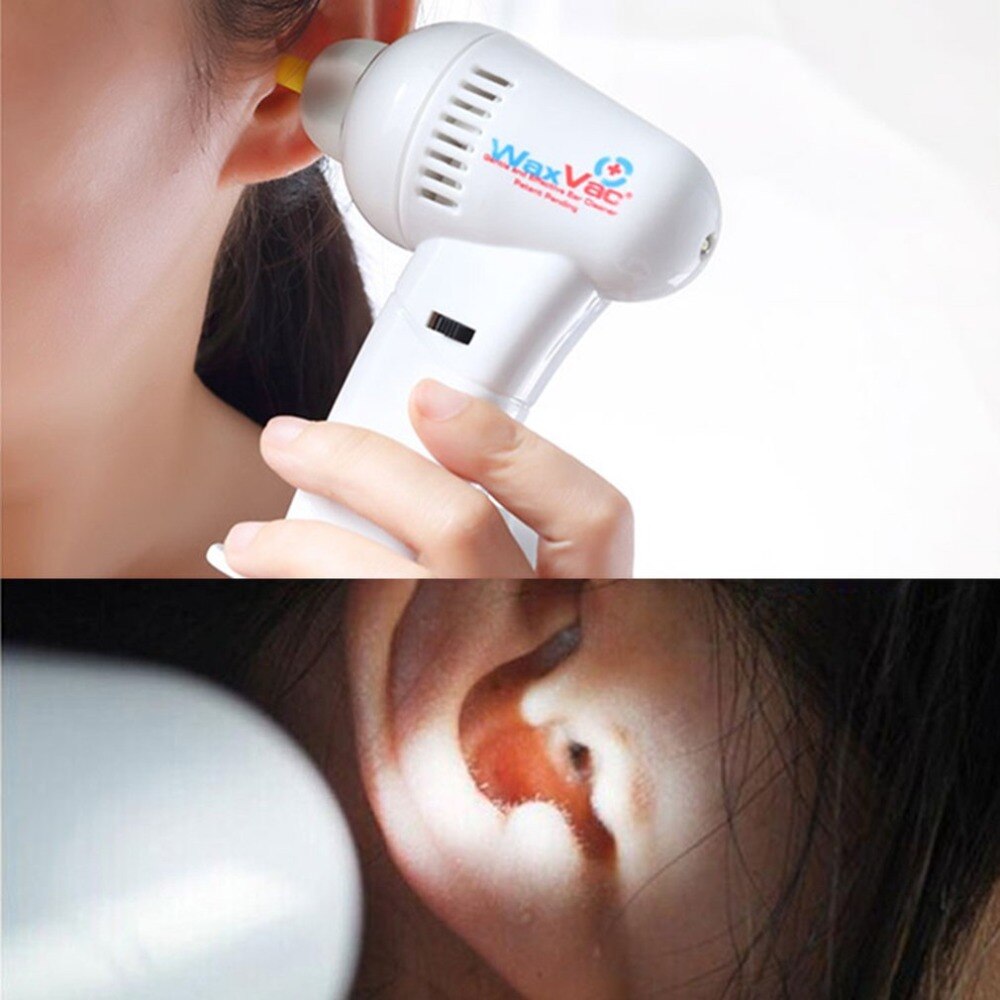 Battery Power Electronic Ear Vacuum Cleaner Painless Ear Wax Vac Removal Ear Care Health Tool With Soft & Safety Head