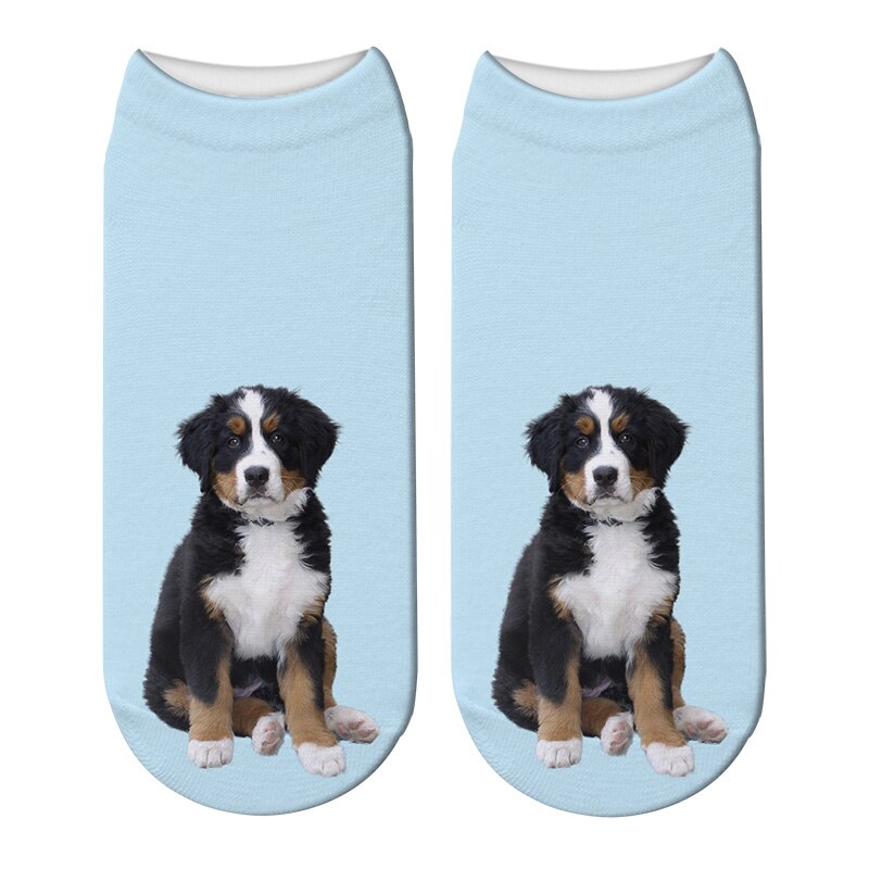 Calcetines impresión en 3D divertida estilo Harajuku Kawaii para mujer, calcetín tobilleros de corte bajo, de perro Multicolor, para Navidad,: Style3