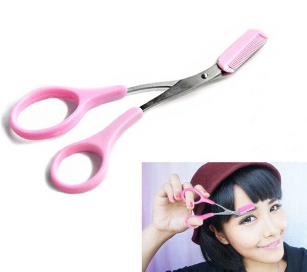 5 ''Beauty hair trim Vrouwen Wenkbrauw Schaar kam Wimper cosmetische make-up Meisje eye brow Trimmer Lady tool shear bruidegom