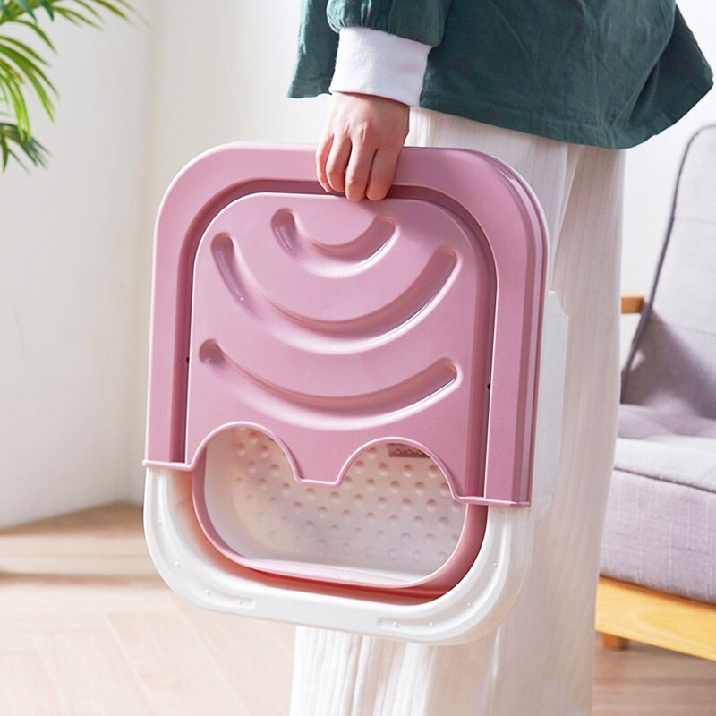 Foldable Large Portable Plastic Foot Soaking Basin Household Heightening Massage Bath Bucket