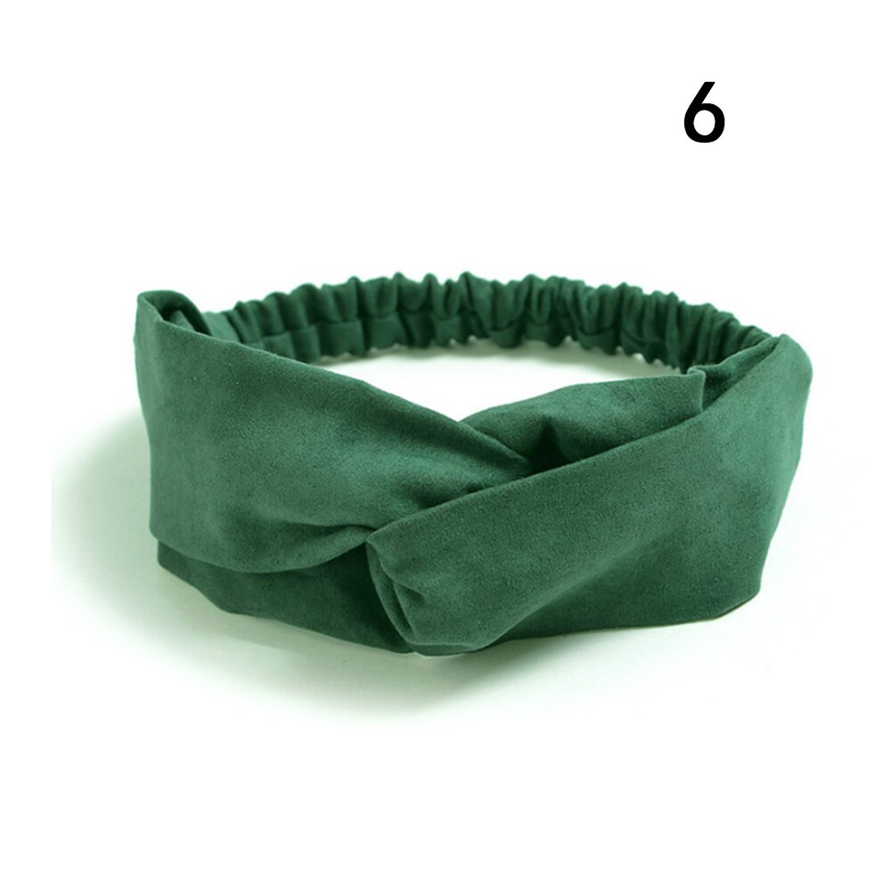 Suede Twist Tulband Vrouwen Haarband Bows Elastische Hoofddoek Sport Haarbanden Head Band Knoop Hoofdband Voor Meisjes Hoofddeksels Headwrap: 6