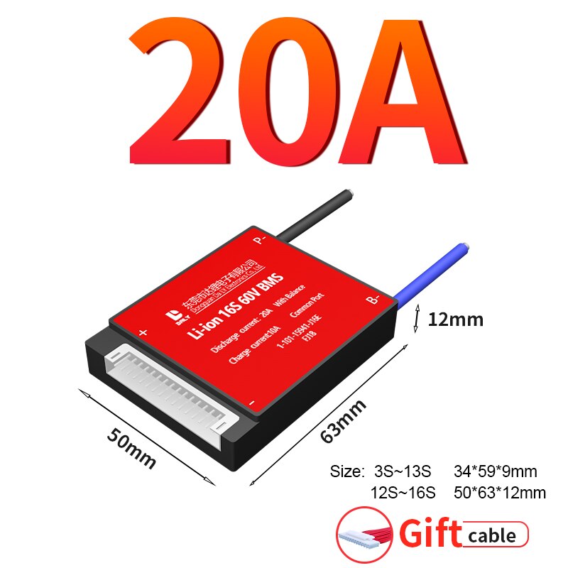 6s 24v 15a 20a 30a 40a bms sistema de gestão da bateria pcba 18650 acessórios para 18650 bateria de íon de lítio com equilíbrio: 20A