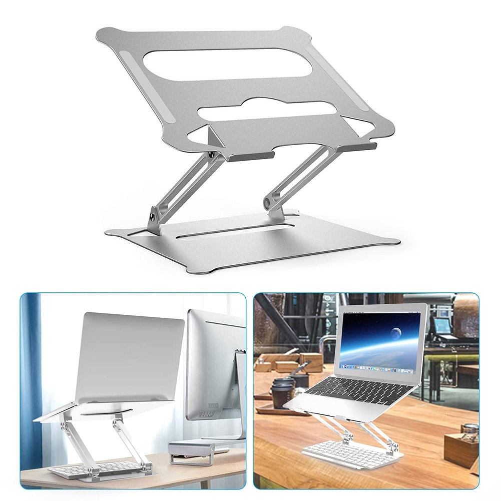 Aluminium Laptop Stand Rack Hoogte Verstelbare Desktop Tafel Draagbare Notebook Houder Beugel