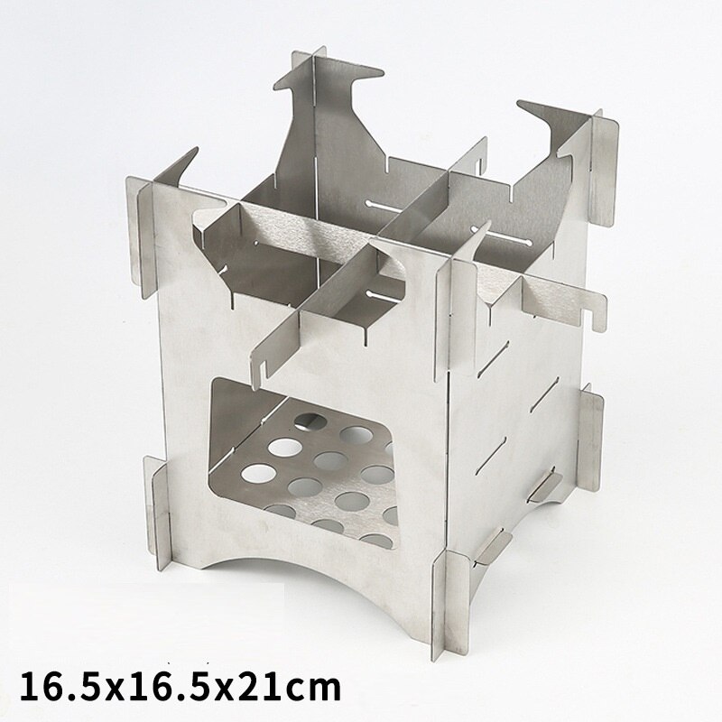 304 Stainless Steel Camping Pot Set Outdoor Supplies Camping Cookware Stainless Steel Pot With Wood Stove: Big Stove