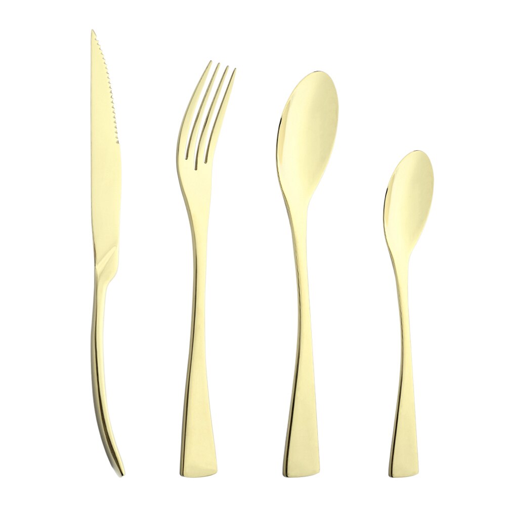 Zilverwerk 4 Stks/set Bestek Set Mes Vorken Lepels Diner Set Keuken Spiegel Servies Set 304 Roestvrij Staal Servies Set: Champagne
