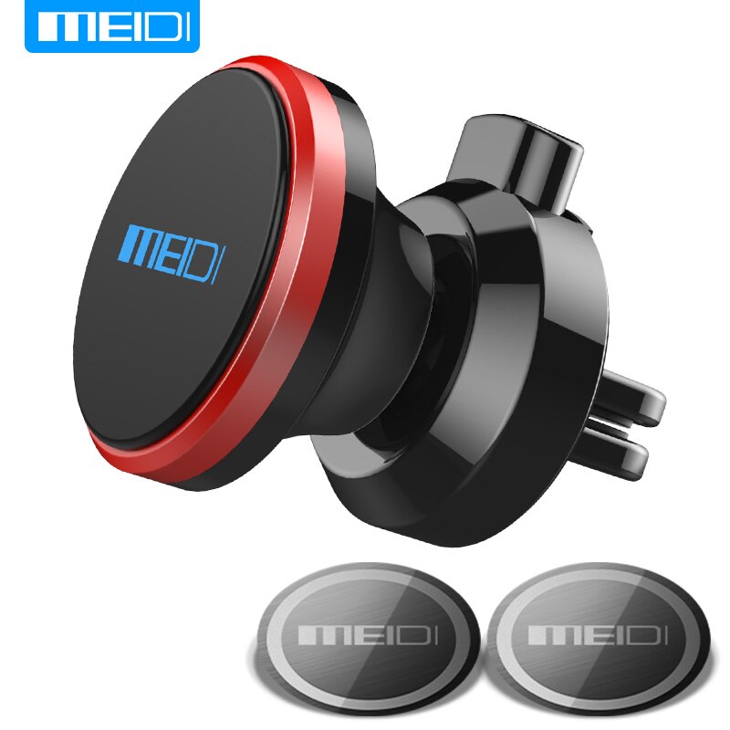 MEIDI-support voiture pour téléphone | Support d'air, support pour iPhone Xiaomi Samsung support de téléphone magnétique: red