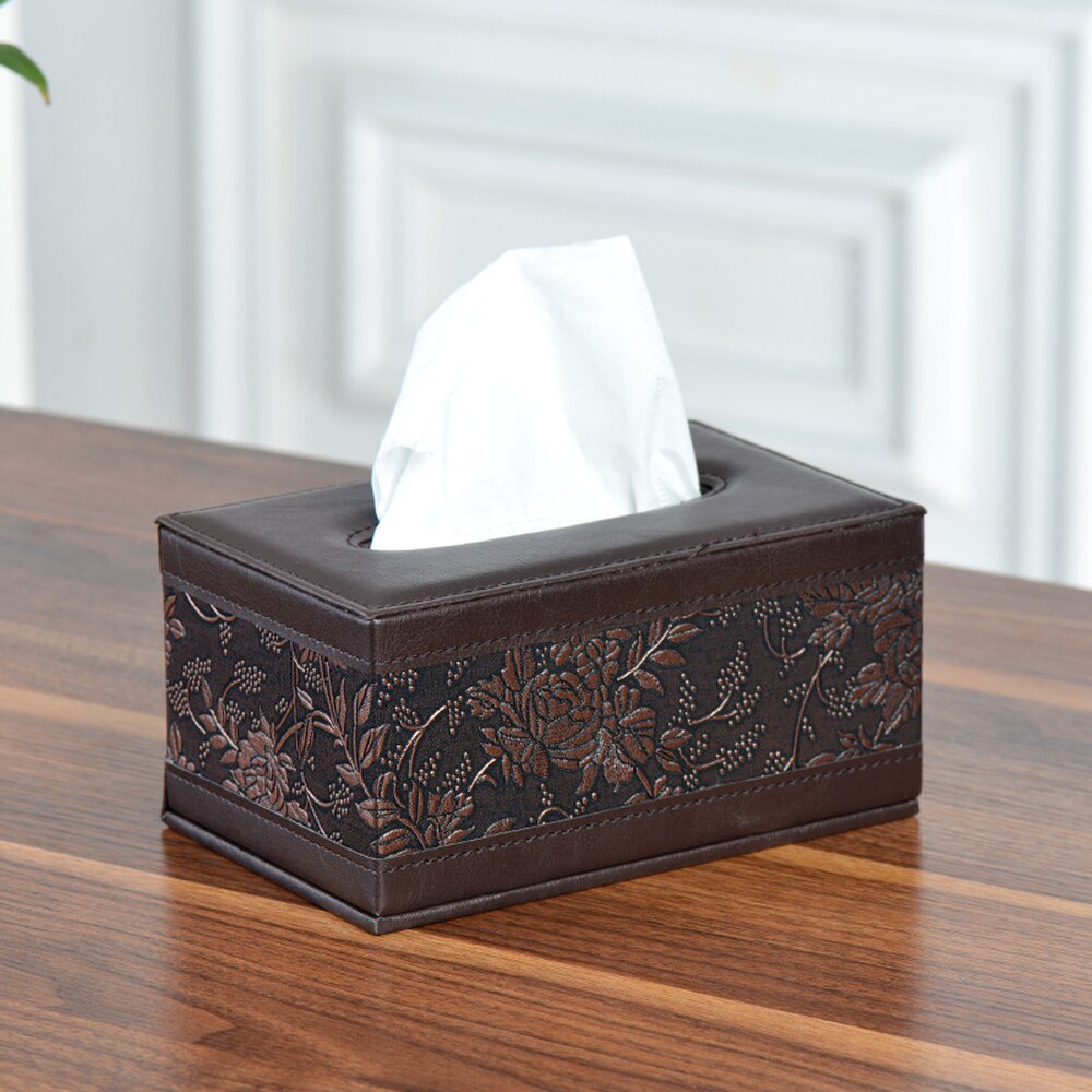 Leather Tissue Box Rectangle Square Pen Remote Storage organizer Paper Napkin Towel holder dispenser cover cases wx11081509