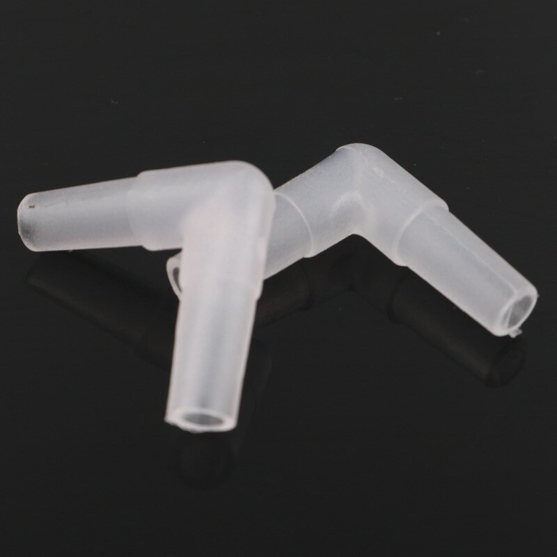 50 stuks 4Mm L-vormige 90-graden Fish Tank Air Line Tubing Joint 2 Manier Clear Elleboog Buis connector Valve Aquarium Aquarium Accessoire: Default Title