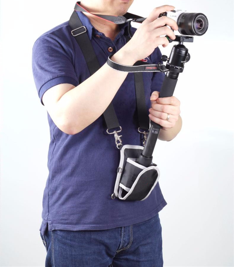 Multifunction Photography Adjustable Camera Waist Belt Sling Bag Case Pouch Tripod Holder Strap