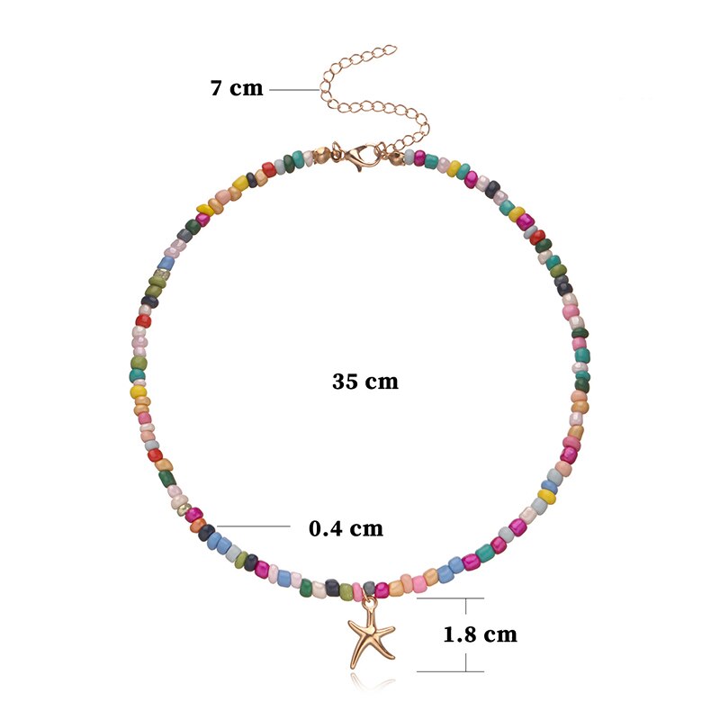 1 Pc Bunte Kleine Perle Schmetterling Stern Anhänger Halsband Böhmen Halskette Frauen Schmuck