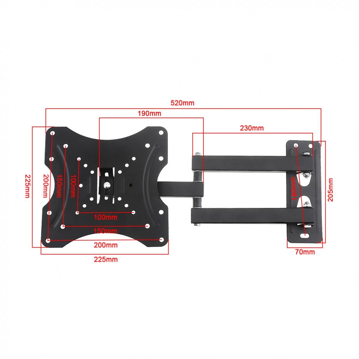 35KG Adjustable TV Wall Mount Bracket Flat Panel TV Frame 15 Degrees Tilt with Level for 14 - 42 Inch LCD LED Monitor Flat Pan