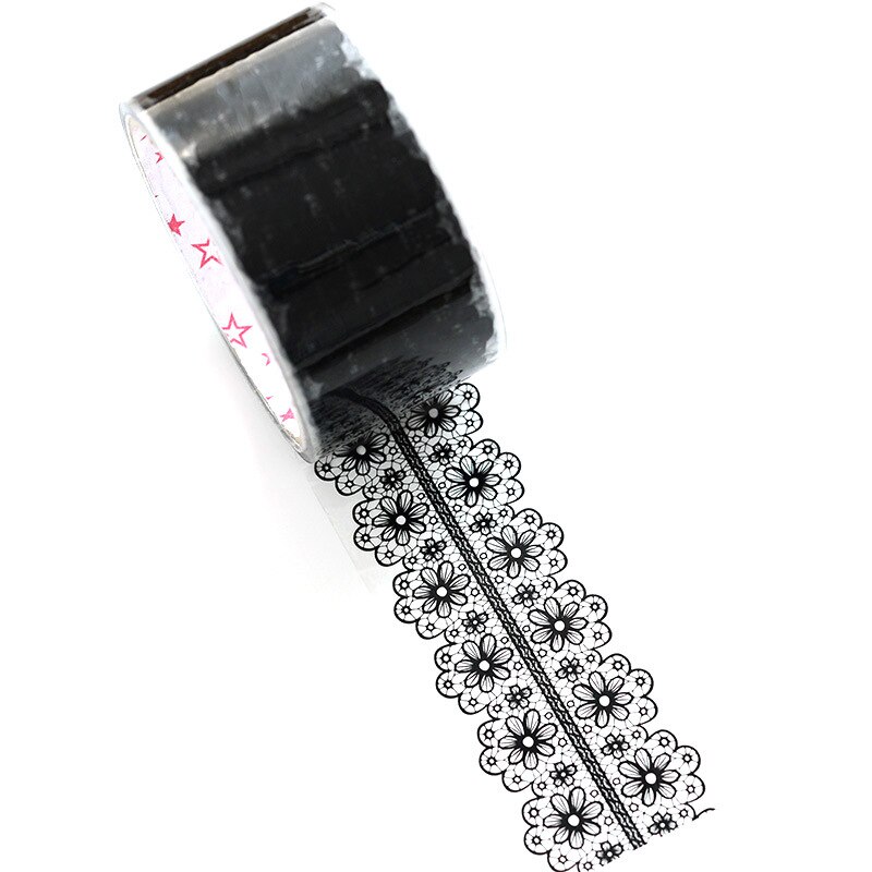 DIY handmade decorative tape Black and white element tape large roll length, notebook, photo album home lace decoration: T
