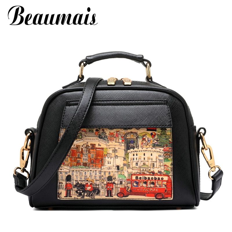 Beaumais Pu Leder Frauen Leder Handtasche Berühmte Frauen Bote Taschen Frauen Schulter Tasche Tasche Druck Weiblichen Beutel DB5794