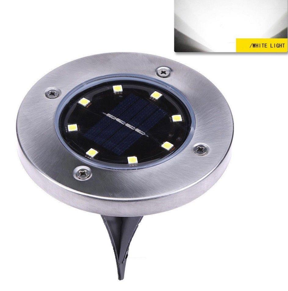 8 LED Solar Floor Light IP67 Waterproof Outdoor Solar Power Underground Lamps For Path Way Garden Terrace Stair Lighting Deco: Cool White / 1pcs