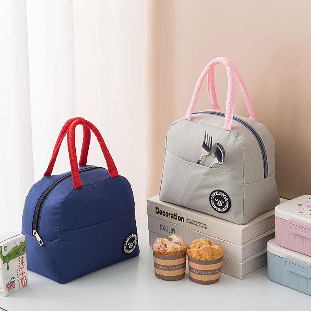 Lunch Bag Insulated Thermal Food Storage Bag Portable Travel Working Bento Box Lunch Box Tote Cooler Handbag School Food Bags