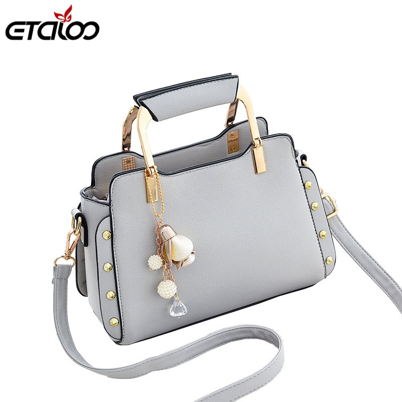 Handbag Women Shoulder Bag Luxury Handbags Women Bags Leather Messenger Bag: Gray