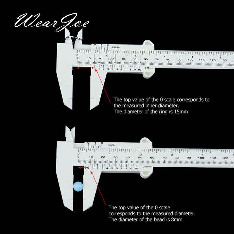 Handig Plastic Schuifmaat Vernier Gauge Micrometer 150 Mm/6 "Voor Sieraden Ring Kralen Edelstenen Parel Sieraden Winkel Teller top