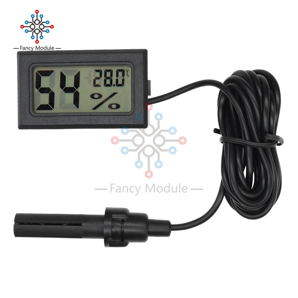 Mini LCD Digital Thermometer Hygrometer Temperature Indoor Convenient Temperature Sensor Humidity Meter Gauge Instruments Cable