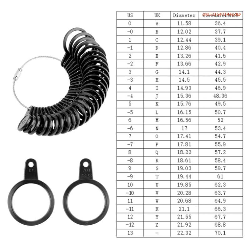 Finger Ring Sizer Plastic Jewelry Making Measurement Mandrel Standard Size Tools