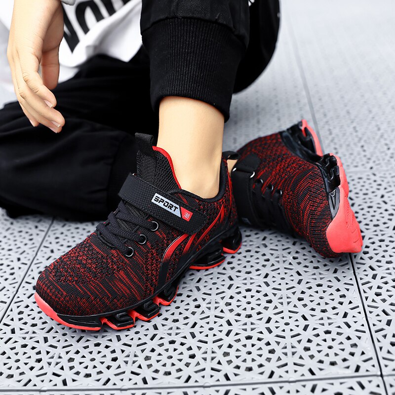 Big Children Running Shoes Boys Sneakers Spring Autumn Breathable Shoes Kids Sport Shoes Light Outdoor Hollow Sole Tenis Shoes