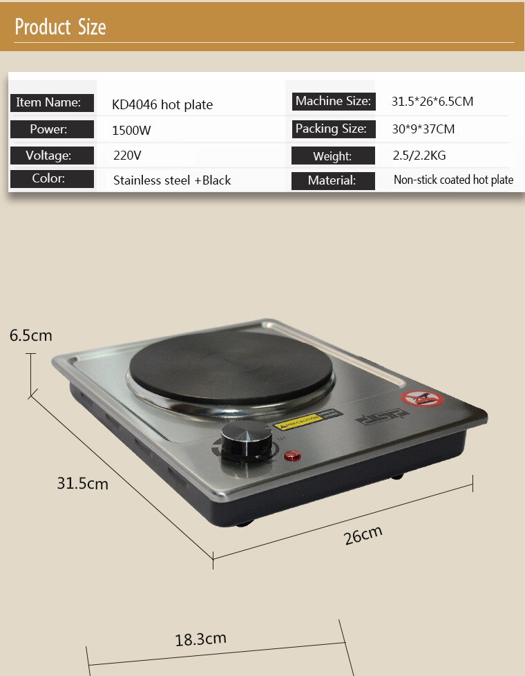 Electric Stove Induction Cooker 1500W High Power Induction Cooktop Cooker Household Knob control