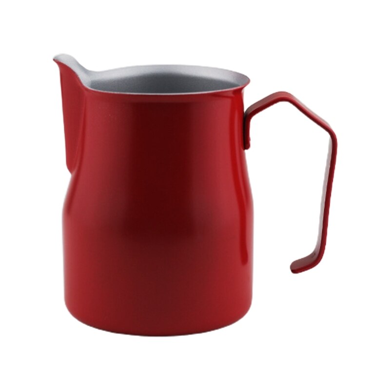 Milk Frothing Pitcher Jug - 12oz/350ML Stainless Steel Coffee Tools Cup Suitable for Espresso, Latte Art and Frothing: Red