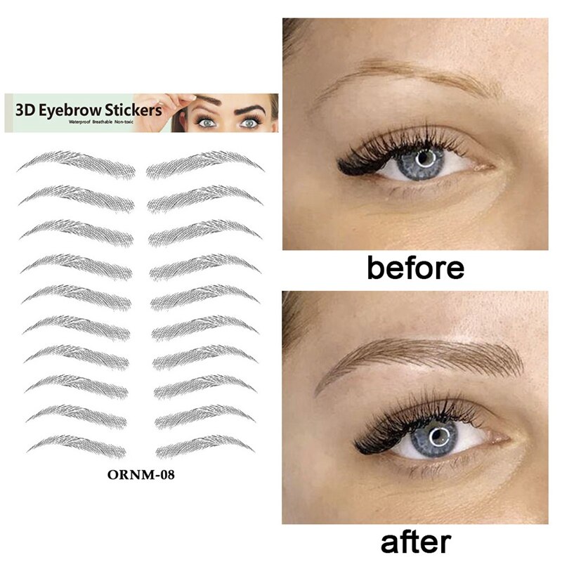 2 stücke 3D Haar-wie Augenbrauen Make-Up Wasserdicht Dauerhafte Augenbraue Aufkleber Wasser-basierend Stirn Aufkleber Falsche Augenbrauen Kosmetik neue Q20