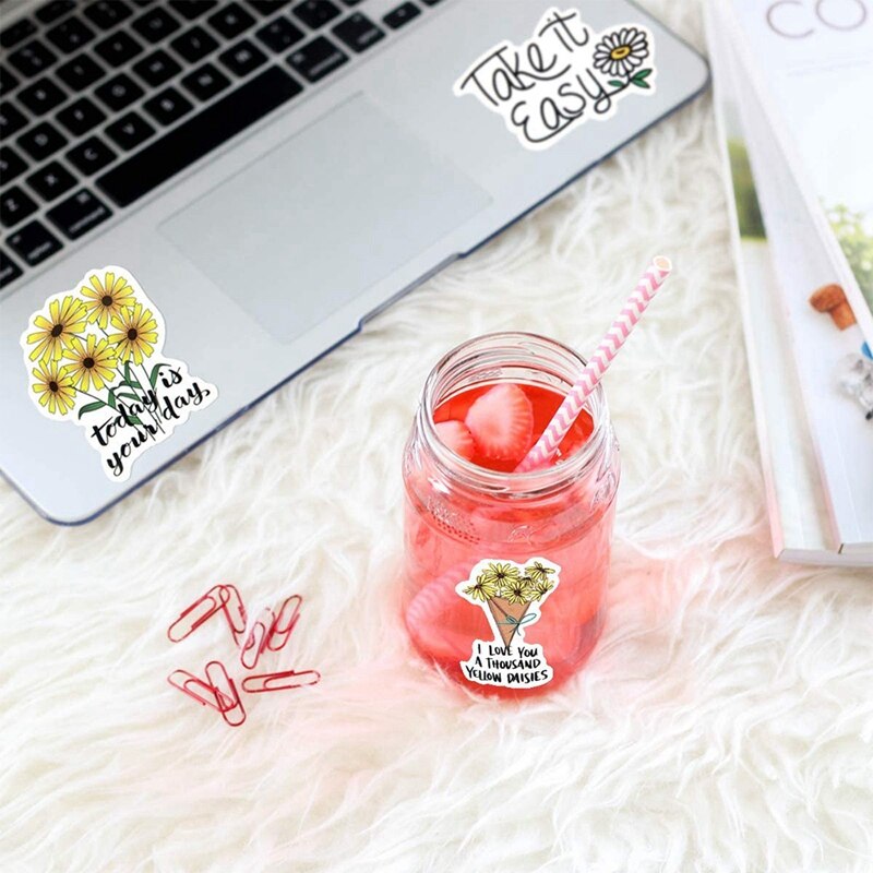 Inspirational Stickers for Hydro Flasks,50 PCS Motivational Stickers for Teens,Girls.Waterproof PVC Sticker for Laptop