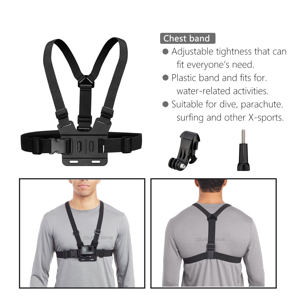 Soporte para cinturón de pecho para Gopro Hero 5, conjunto de accesorios, arnés de correa para la cabeza para Eken J, montaje para Go pro, Kit para Cámara de Acción