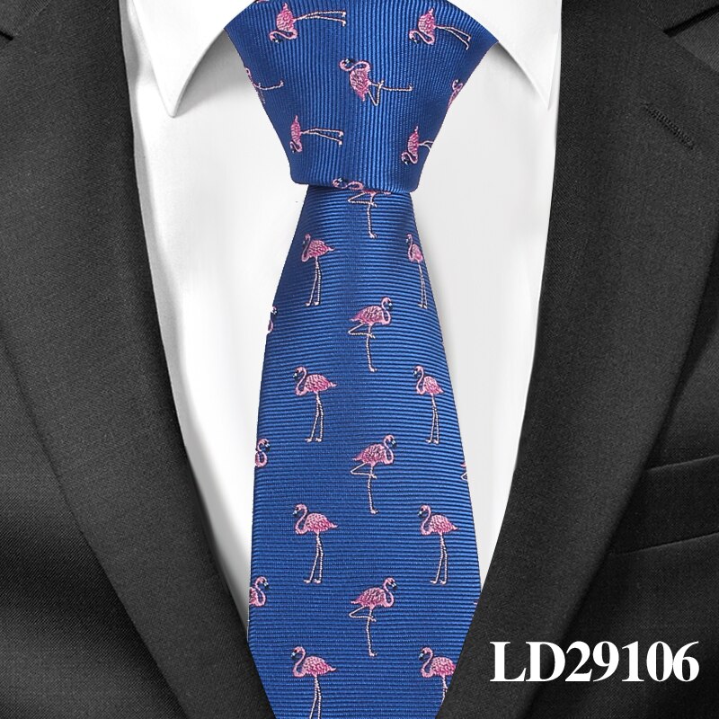 Gravata dos desenhos animados para homens poliéster jacquard animal gravata para casamento ternos de negócios 6cm gravata magro gravata masculina gravatas: LD29106