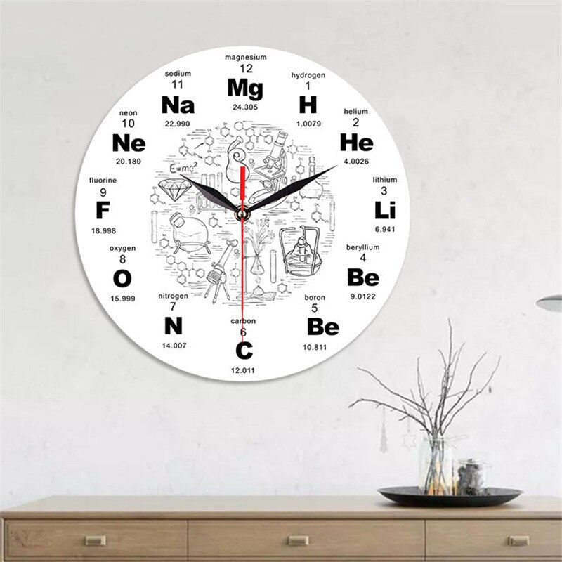 Acrylic Astronomical Digital Wall Clock Living Room Office Wall Decorative Quartz Silent Clock Chemical Symbols Clock