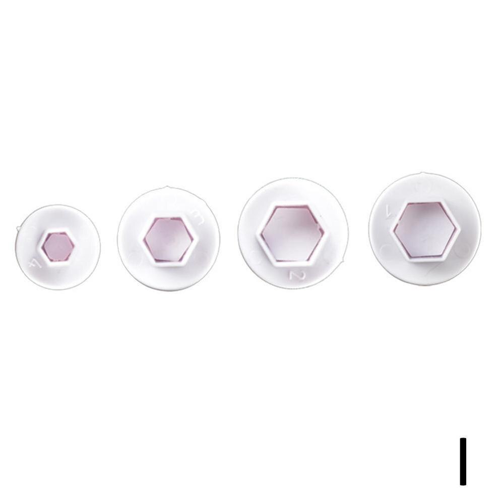 1pcs Plunger Fondant Cutter Cake Tools Cookie Mold Mould Craft Bakeware 3D Biscuit Style DIY 10 S8C0: hexagon