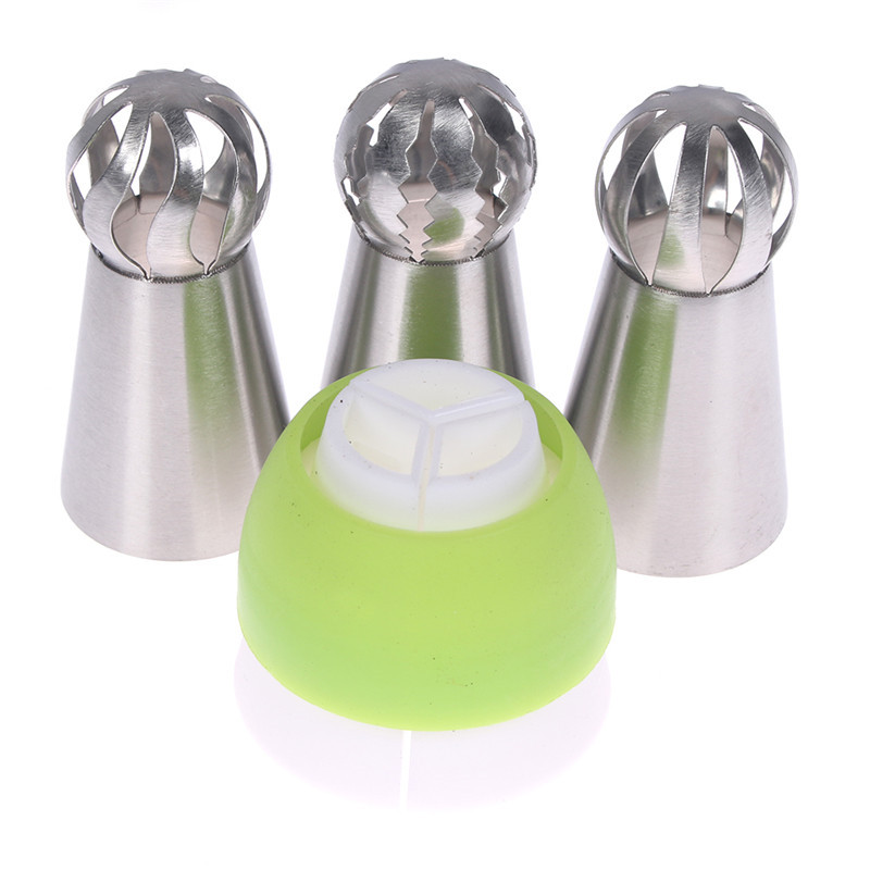 4 stks/set Russische Icing Piping Cake Nozzle Bol Snoepgoed Pastry Tips Suiker Ambachtelijke Cupcake Decorateur Bakvormen Gereedschap