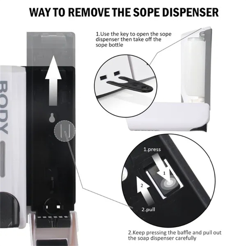 3/2/1 såpedispensere veggmontert dusj bad sjampo dispenser flytende såpebeholder baderomstilbehør såpe- og geldispenser
