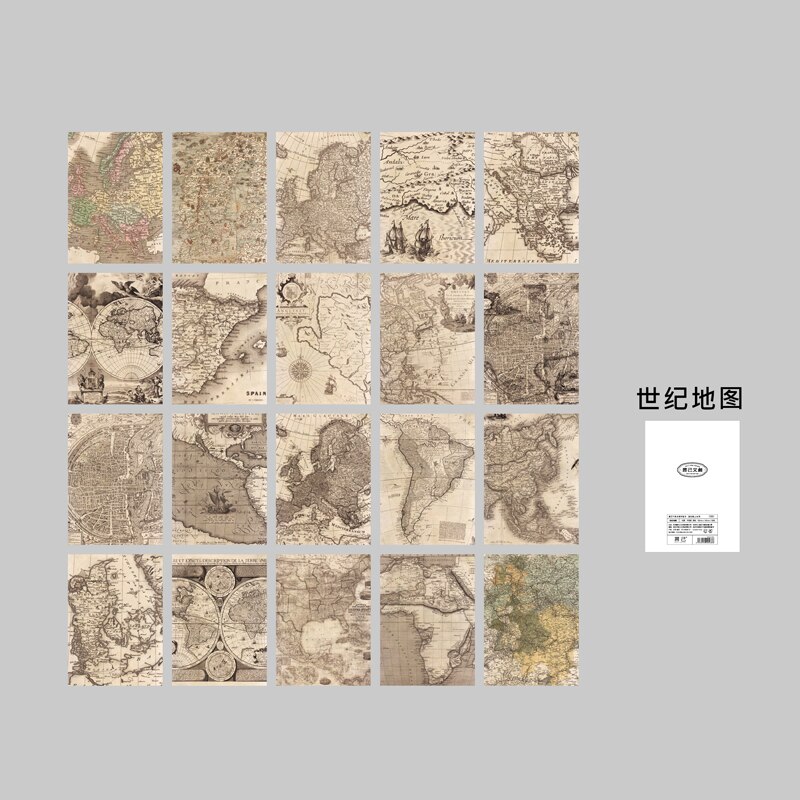 Yoofun Retro Post Magazine Map Material Pack Scrapbooking Decor Paper for Craft Making Collage Junk Journal DIY Stationery: j