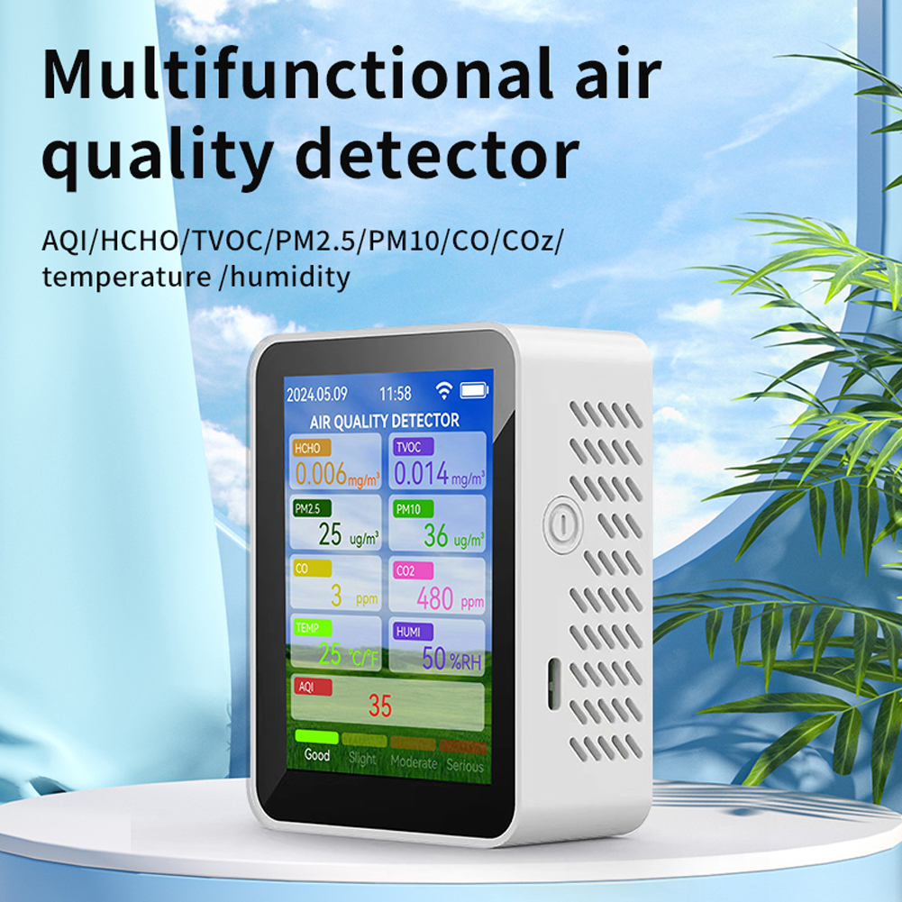 Tuya WiFi Air Meter Haushalt HCHO TVOC Kohlenmonoxid CO2 PM2,5 PM10 Tester Tragbare Temperatur Feuchtigkeit Detektor