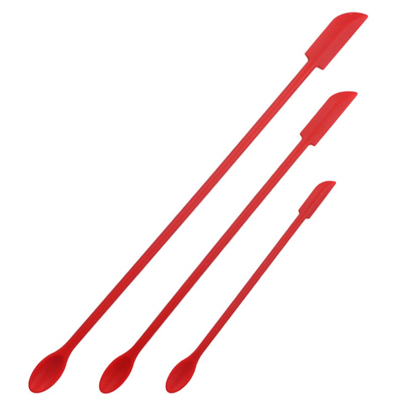 4pcs Mini Silicone Spatula Set Lengthened Jam Spatula Cosmetic Bottle Spatula Fruit Sauce Scraper Kitchen Utensils Accessories: 3PCS-Red