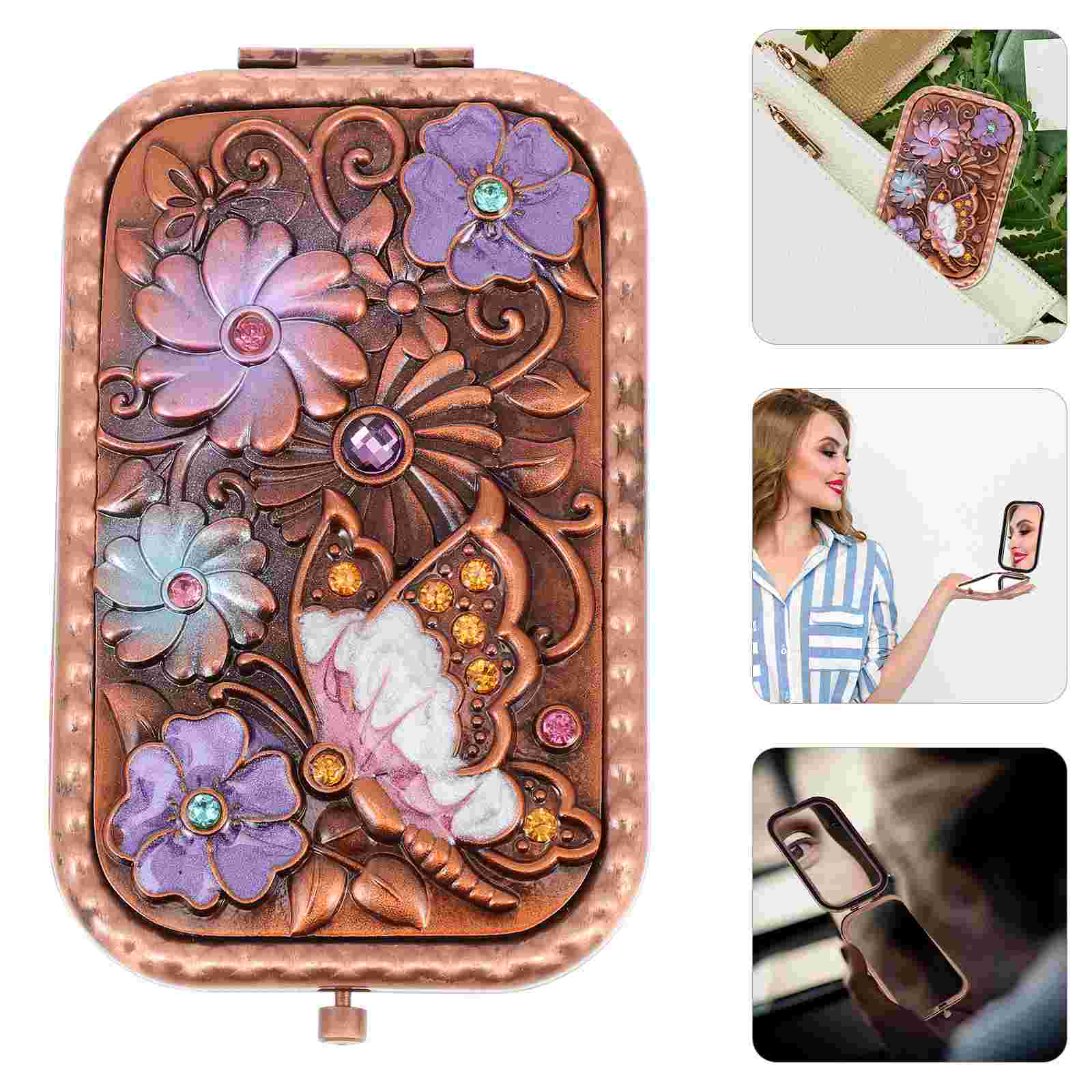 Two-sided Makeup Mirror Foldable Mirror Travel Makeup Mirror for