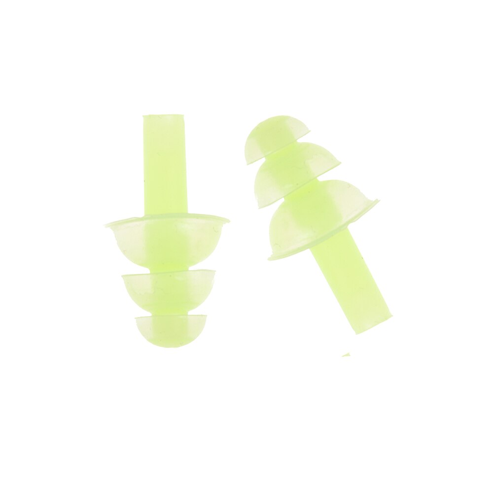 1 paire bouchons d'oreille souples Silicone environnemental étanche à la poussière bouchons d'oreilles plongée Sports nautiques natation accessoires: Green