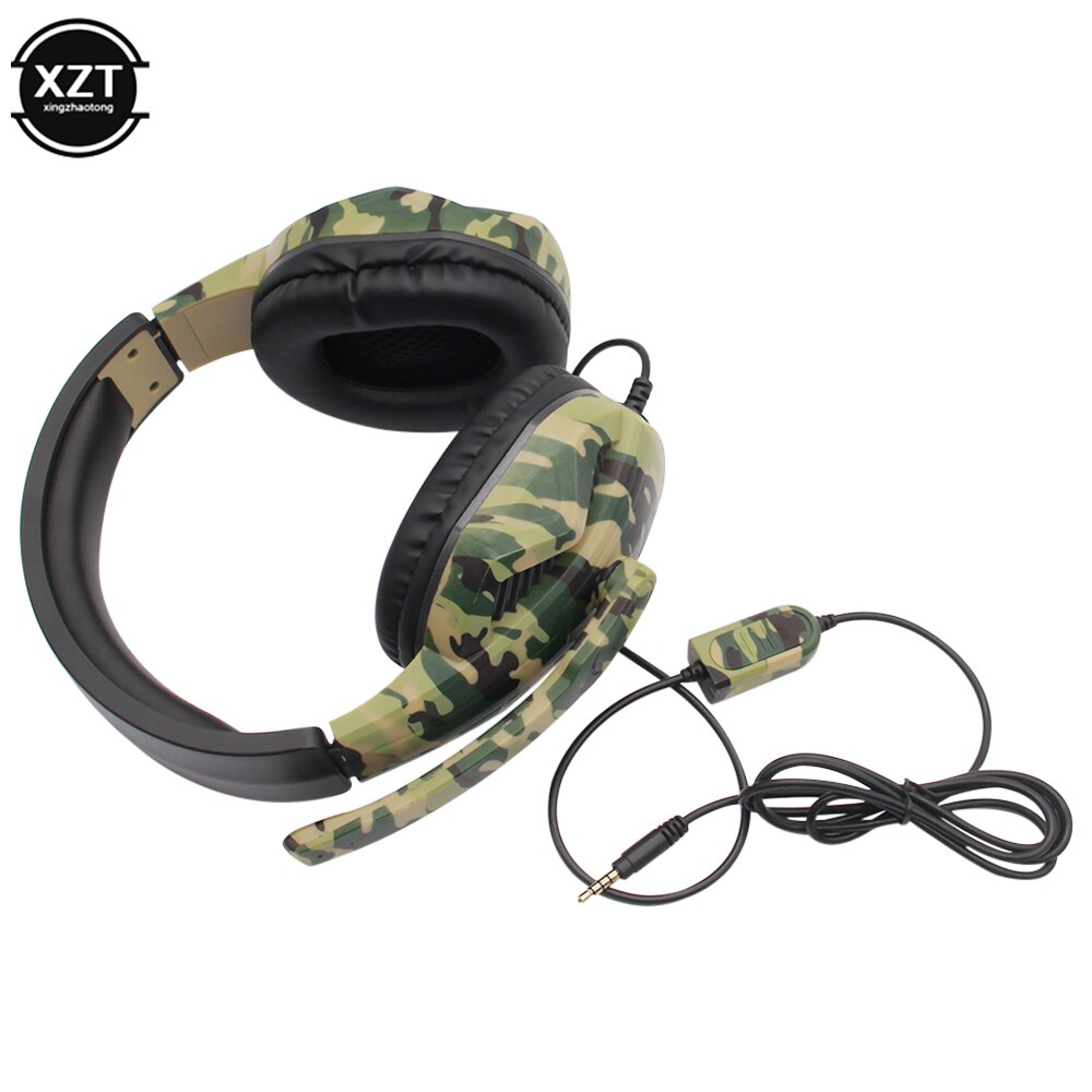 Camouflage Gaming Headset 3.5Mm Aux Jack Wired Hoofdtelefoon Gamer Cool Game Hoofdtelefoon Met Microfoon Voor PS4 Xbox One Pc telefoon