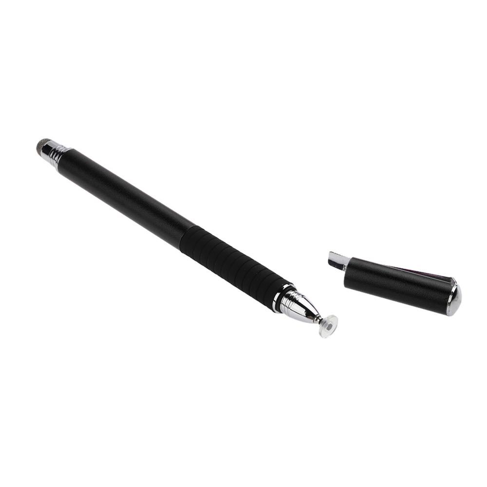 2 en 1 écran tactile capacitif dessin stylet stylo avec stylo chapeau Portable stylo pince pour iPhone téléphone intelligent tablette PC ordinateur: Black