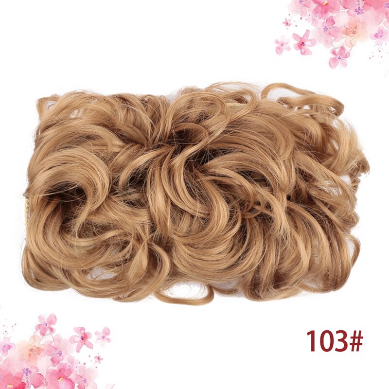 Dianqi elástico faixa de borracha grande coque chignon cabelo sintético dois clipes cabo pente chignon cabelo: 103