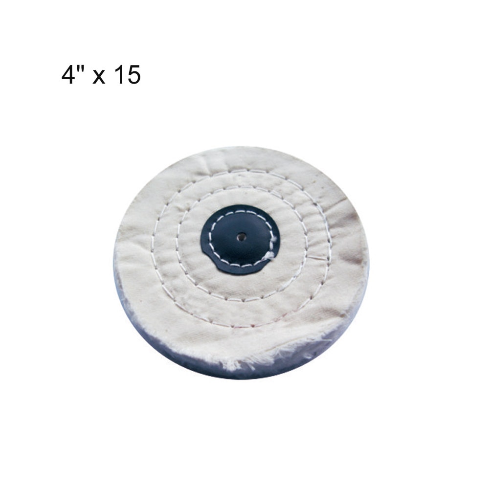 4 &quot;x 15 Plis En Cuir Center Blanc Lâche Décousu Coton Polissage Polissage De Roue pour Audience Sida Embouts